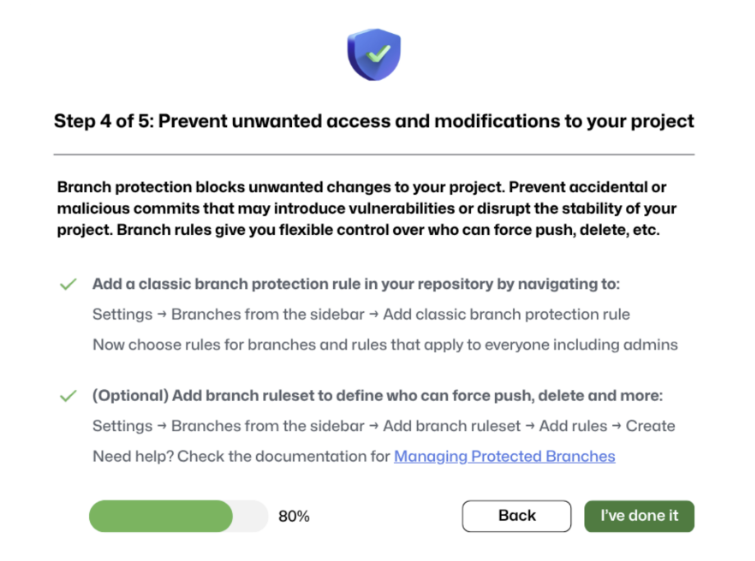 Github Security Lab's Protect Your Project after Stateshift's recommended changes