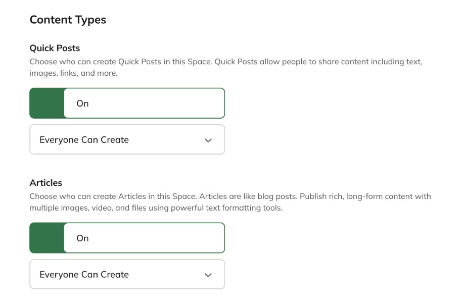 Mighty Networks graphic highlighting quick post features.