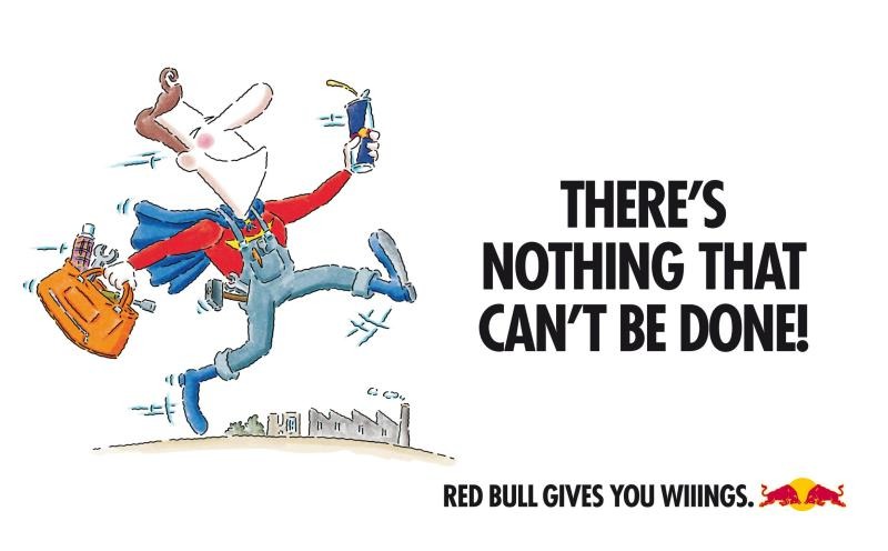 Red Bull ad doing product differentiation through showing their energy drink as performance fuel