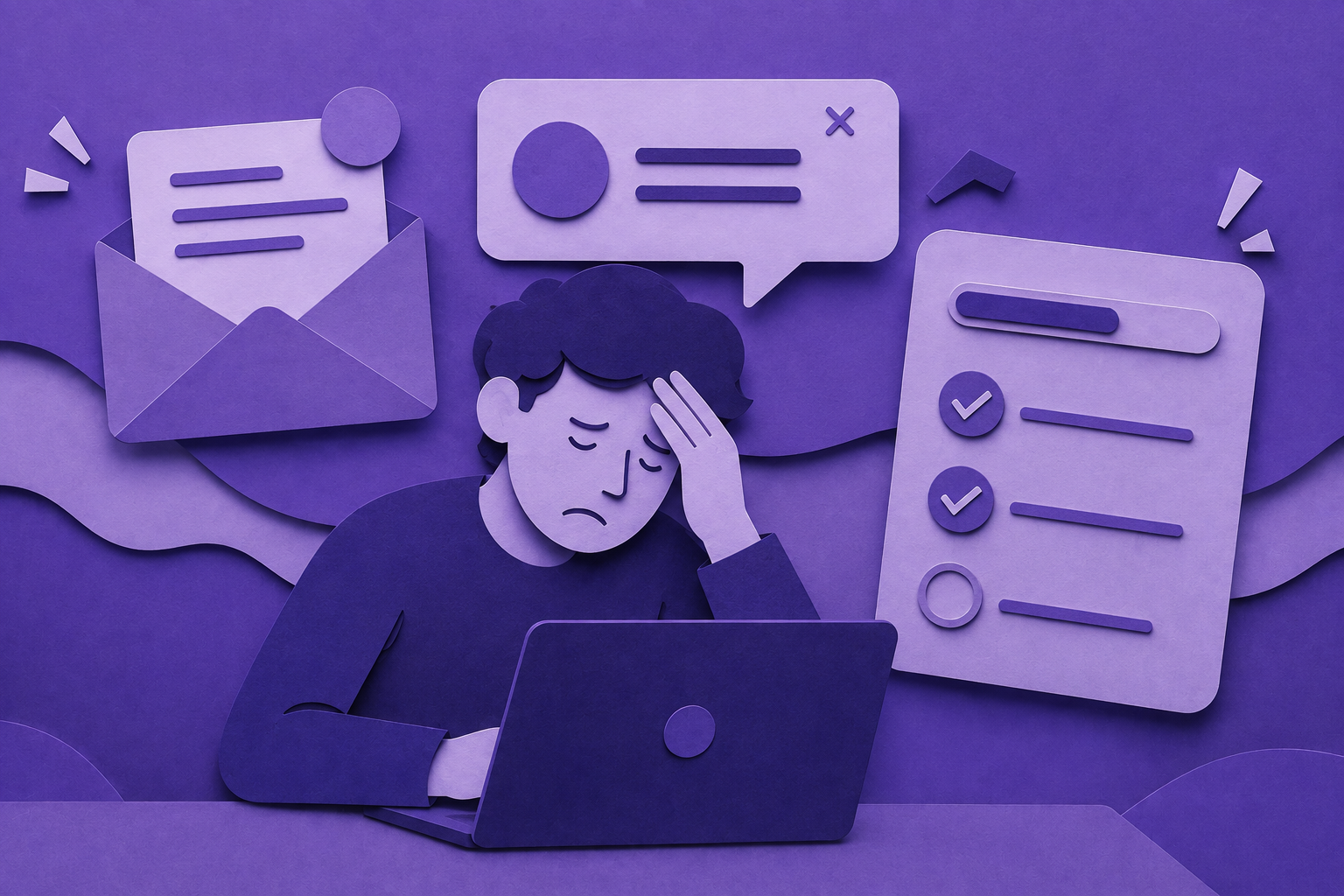 Illustration of a user frustrated by the popular practices for developer onboarding.